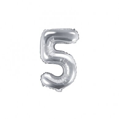 Folinis balionas sidabrinis skaičius, 35 cm 11