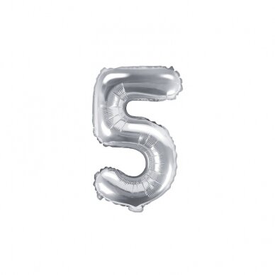 Folinis balionas sidabrinis skaičius, 35 cm 11 Folinis balionas sidabrinis skaičius, 35 cm 11