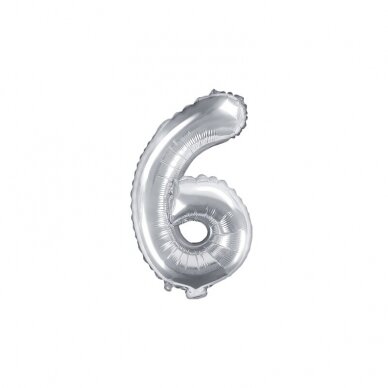 Folinis balionas sidabrinis skaičius, 35 cm 12