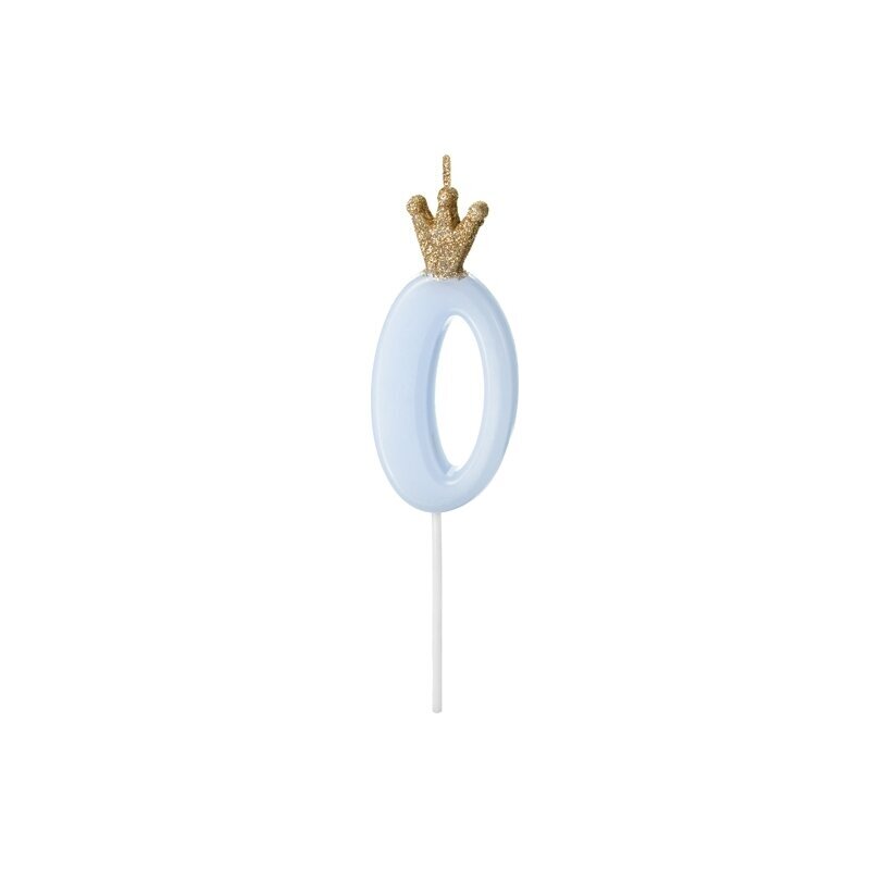 Žvakutė Skaičius su karūna, žydra 9,5cm 2 Žvakutė Skaičius su karūna, žydra 9,5cm 2