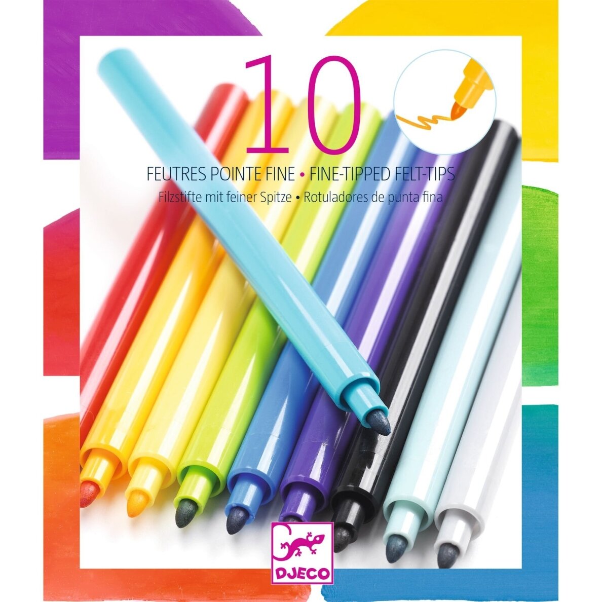 Flomasteriai Vaivorykštė (10 vnt.) 2 Flomasteriai Vaivorykštė (10 vnt.) 2