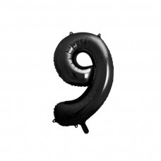 Folinis balionas "9" juodas, 86 cm
