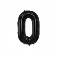 Folinis balionas "0" juodas, 86 cm