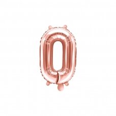 Folinis balionas  "0" rožinio aukso, 35 cm