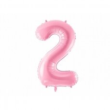 Folinis balionas  "2" rožinis, 86 cm