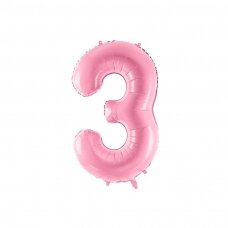 Folinis balionas  "3" rožinis, 86 cm