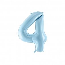 Folinis balionas "4" melsvas, 86 cm