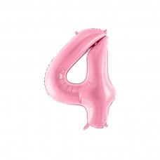 Folinis balionas "4" rožinis, 86 cm