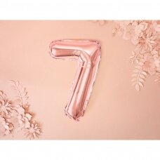 Folinis balionas  "7" rožinio aukso, 35 cm