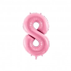 Folinis balionas "8" rožinis, 86 cm