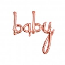Folinis balionas baby rožinio aukso, 73,5x75,5cm