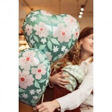 Folinis balionas Gėlėta širdis, 45cm