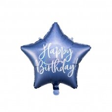 Folinis balionas "Happy Birthday" 40cm mėlynas