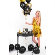 Folinis balionas "Happy Birthday" 40cm juodas