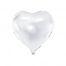 Folinis balionas "Širdelė" 45cm baltas