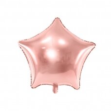 Folinis balionas "Žvaigždė" 70cm rožinio aukso