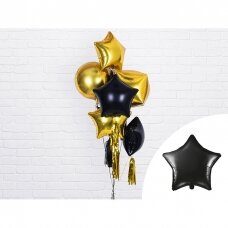 Folinis balionas Žvaigždė, juoda 48 cm