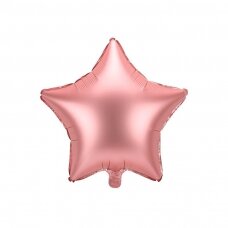 Folinis balionas Žvaigždė, rožinio aukso 48 cm