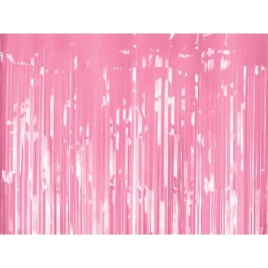 Folinė kutų užuolaida dekoracijoms šviesiai rožinė 100x200cm