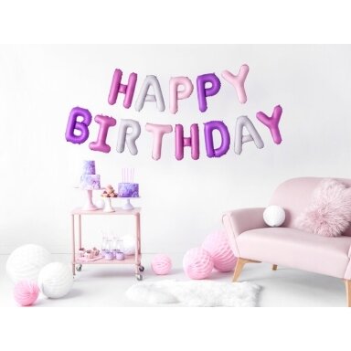 Foliniai balionai "HAPPY BIRTHDAY" , violetiniai 35cm Foliniai balionai "HAPPY BIRTHDAY" , violetiniai 35cm
