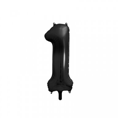 Folinis balionas "1" juodas, 86 cm Folinis balionas "1" juodas, 86 cm