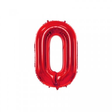 Folinis balionas "0" raudonas, 86 cm