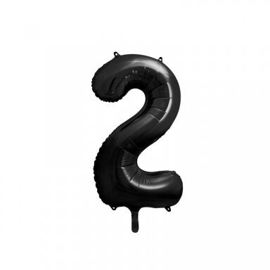 Folinis balionas "2" juodas, 86 cm