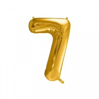 Folinis balionas "7" auksinis, 86 cm Folinis balionas "7" auksinis, 86 cm