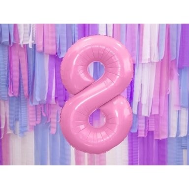 Folinis balionas "8" rožinis, 86 cm Folinis balionas "8" rožinis, 86 cm