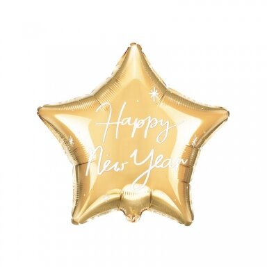 Folinis balionas auksinė Žvaigždė Happy New Year Folinis balionas auksinė Žvaigždė Happy New Year