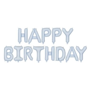 Folinis balionas Happ Birthday melsvas 340x35cm Folinis balionas Happ Birthday melsvas 340x35cm