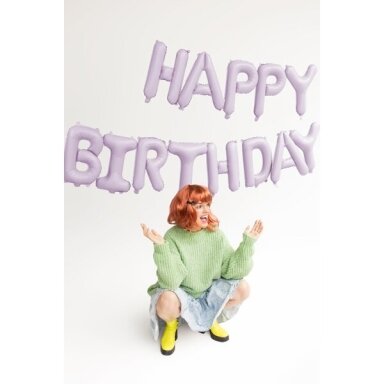 Folinis balionas Happ Birthday violetinis 340x35cm Folinis balionas Happ Birthday violetinis 340x35cm