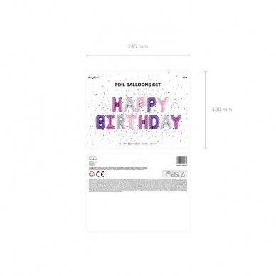 Foliniai balionai "HAPPY BIRTHDAY" , violetiniai 35cm 2 Foliniai balionai "HAPPY BIRTHDAY" , violetiniai 35cm 2