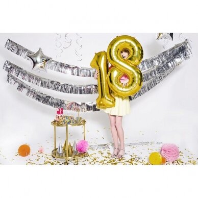 Folinis balionas "1" auksinis, 86 cm 2 Folinis balionas "1" auksinis, 86 cm 2