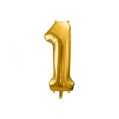 Folinis balionas  "1" auksinis, 86 cm