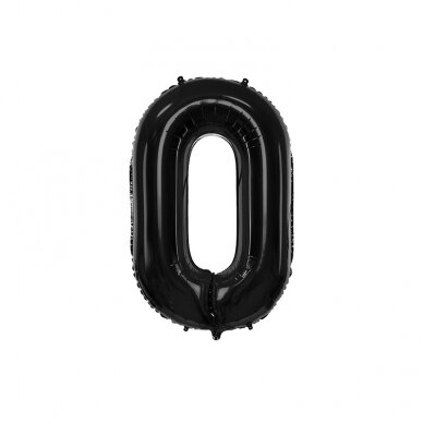 Folinis balionas "0" juodas, 86 cm Folinis balionas "0" juodas, 86 cm