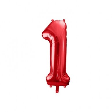 Folinis balionas "1" raudonas, 86 cm