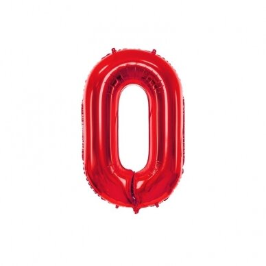 Folinis balionas "0" raudonas, 86 cm