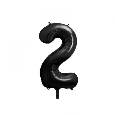 Folinis balionas "2" juodas, 86 cm