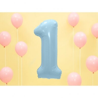 Folinis balionas  "1" melsvas, 86 cm 2