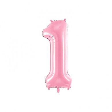 Folinis balionas  "1" rožinis, 86 cm