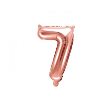 Folinis balionas  "7" rožinio aukso, 35 cm