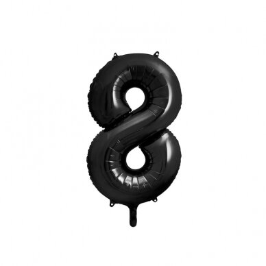 Folinis balionas "8" juodas, 86 cm