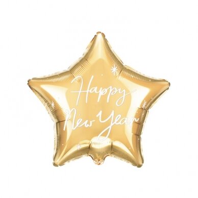 Folinis balionas auksinė Žvaigždė Happy New Year Folinis balionas auksinė Žvaigždė Happy New Year