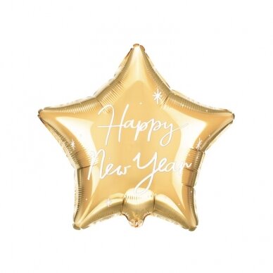 Folinis balionas auksinė Žvaigždė Happy New Year