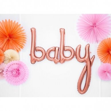 Folinis balionas baby rožinio aukso, 73,5x75,5cm