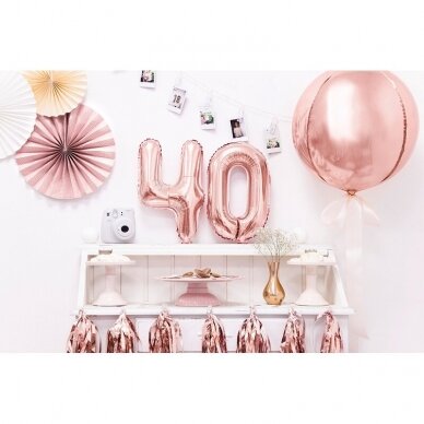 Folinis balionas  "4" rožinio aukso, 35 cm