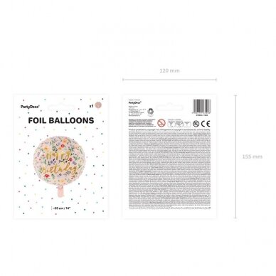 Folinis apvalus balionas "Happy birthday" 3