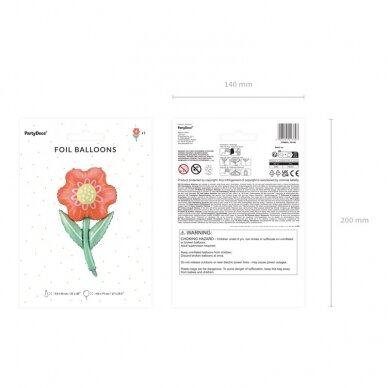 Folinis balionas Gėlė, 53x96cm 3