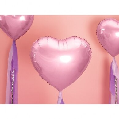 Folinis balionas "Širdelė" 45cm šviesiai rožinis 1